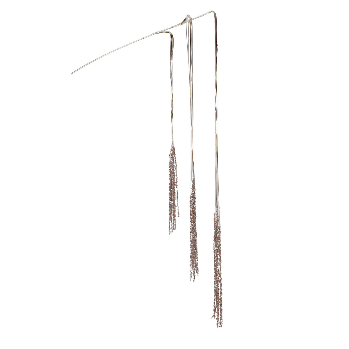 Decorațiune curgătoare cu paiete, folie și beteală, pe clemă, șampanie, 132 cm