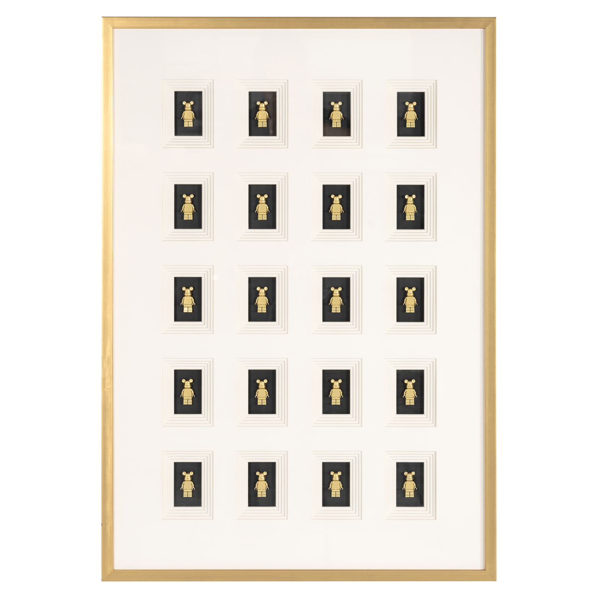 Decorațiune de perete Bear, negru/auriu