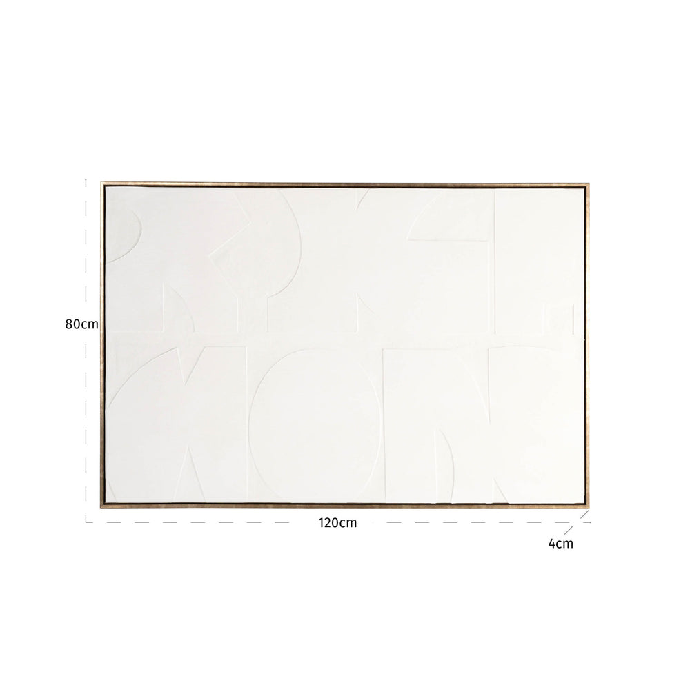 Decorațiune de perete Decadence, alb – desen tehnic cu dimensiuni