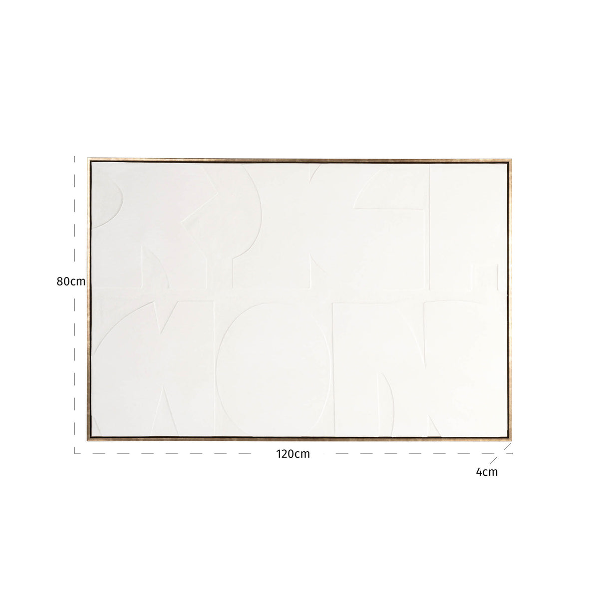Decorațiune de perete Decadence, alb – desen tehnic cu dimensiuni