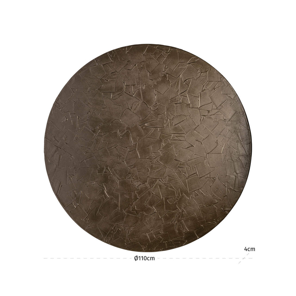 Decorațiune de perete Diga, Brunzae, Ø 110 cm – desen tehnic cu dimensiuni