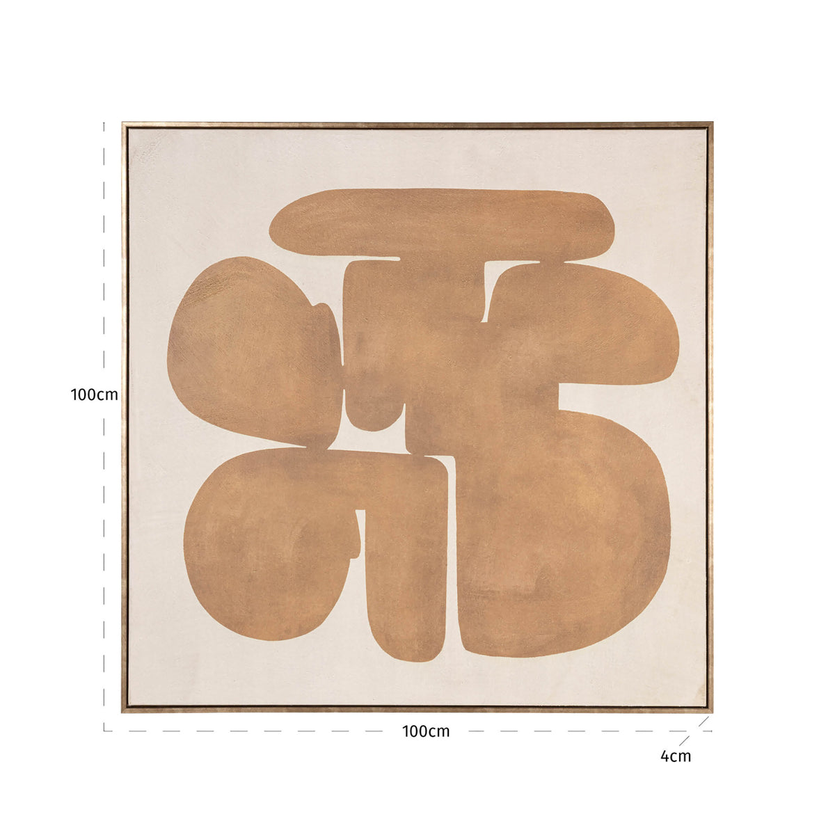 Decorațiune de perete Odyssey, auriu, dreapta – desen tehnic cu dimensiuni