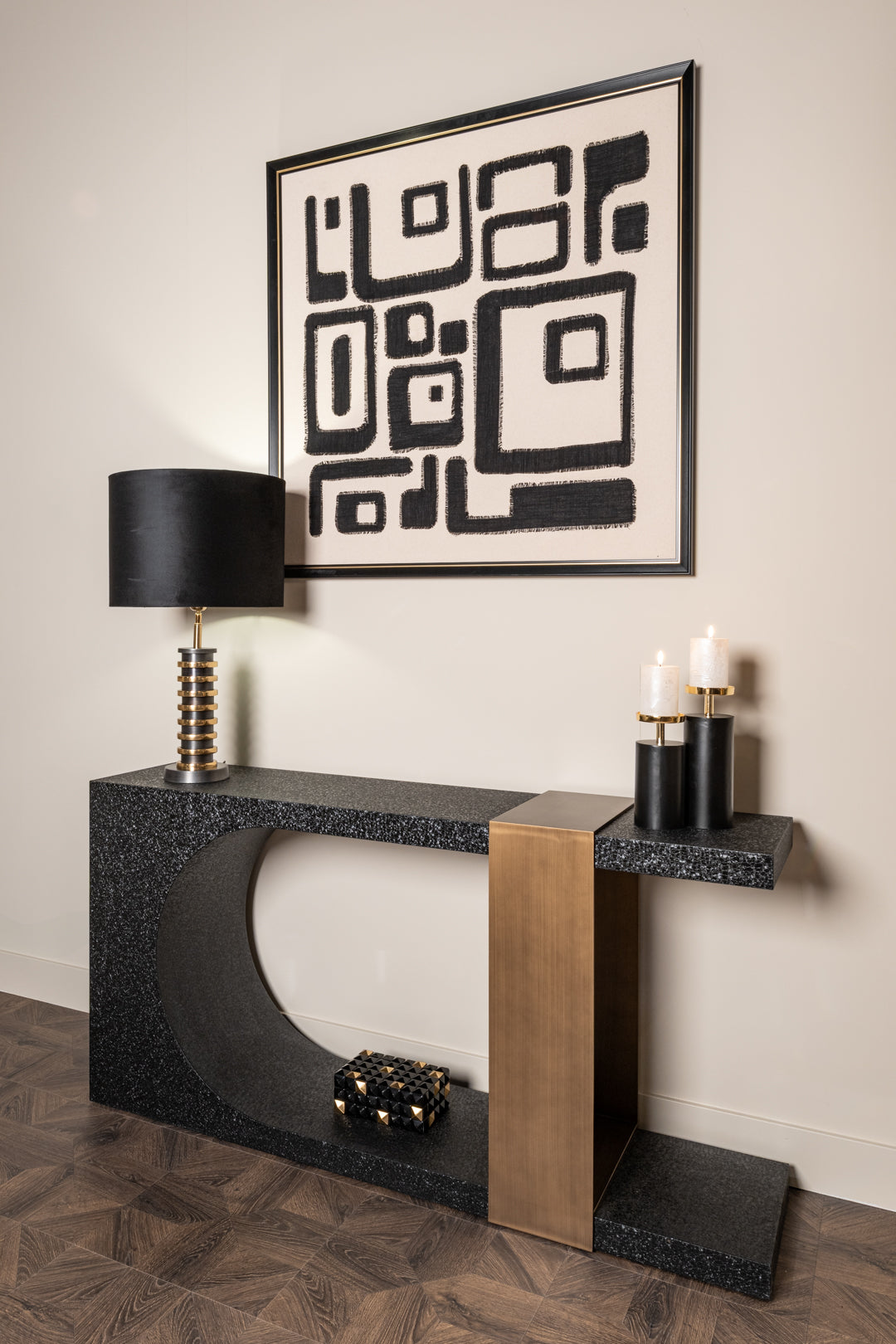 Decorațiune de perete Shanita, negru/alb – ambient