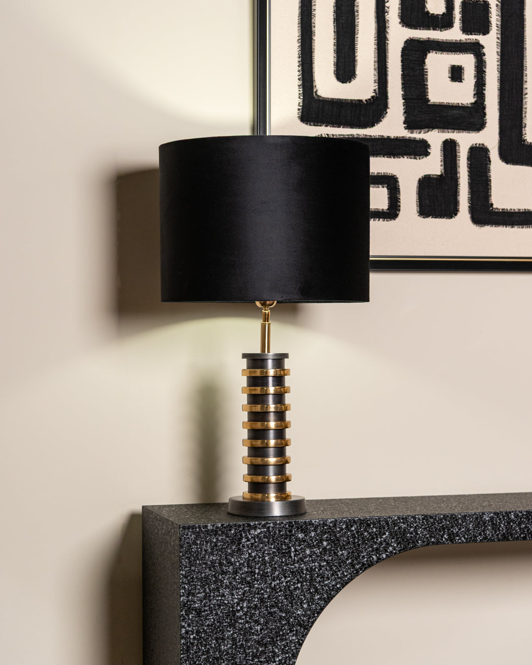 Decorațiune de perete Shanita, negru/alb – ambient