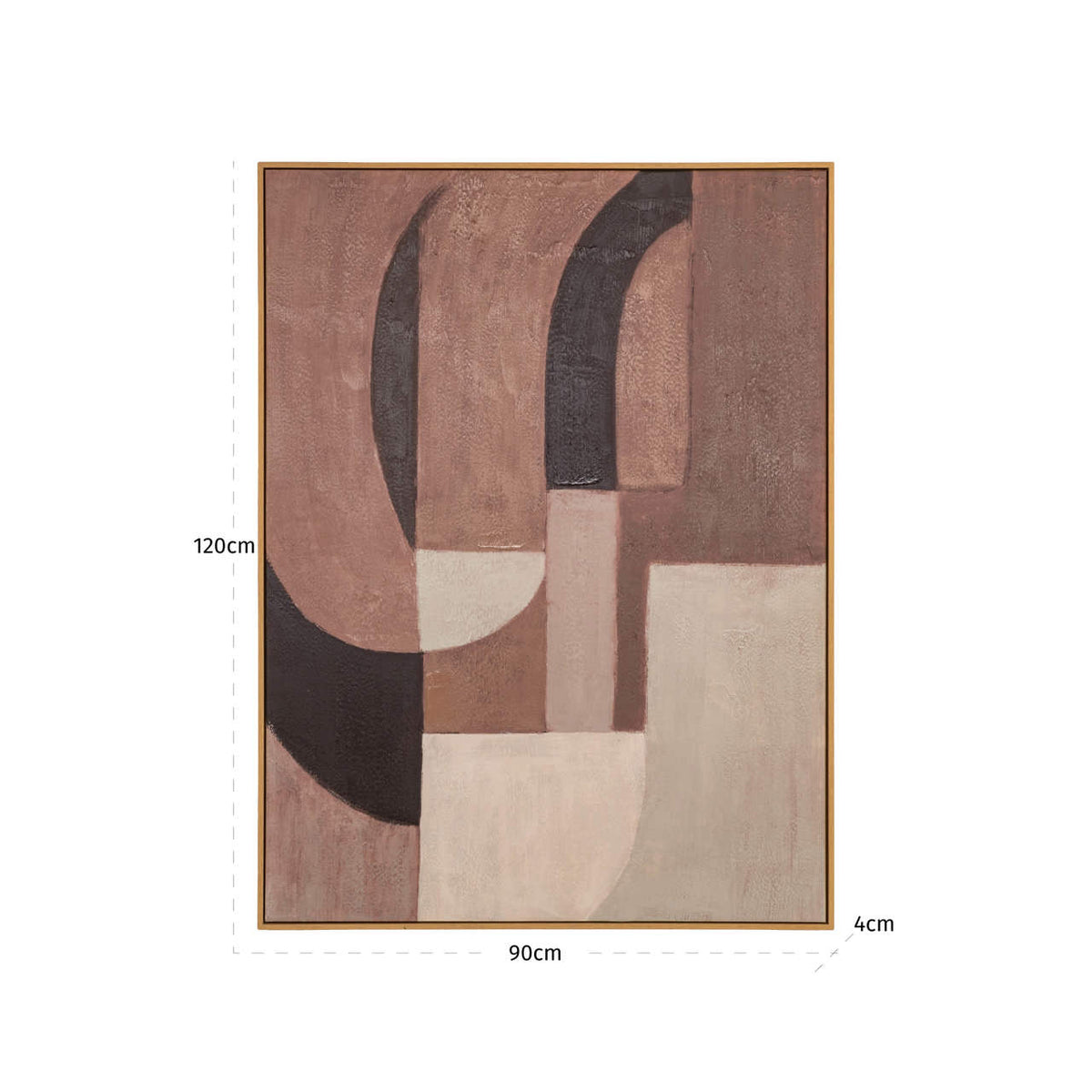 Decorațiune de perete Tatu, dreapta, maro – desen tehnic cu dimensiuni