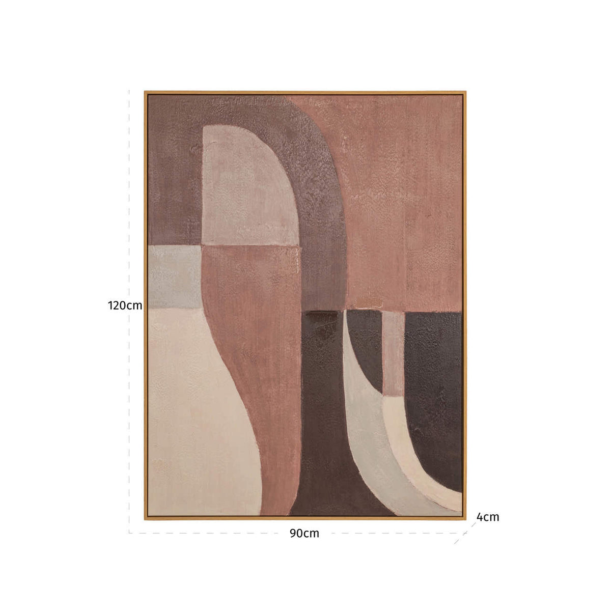 Decorațiune de perete Tatu, stânga, maro – desen tehnic cu dimensiuni
