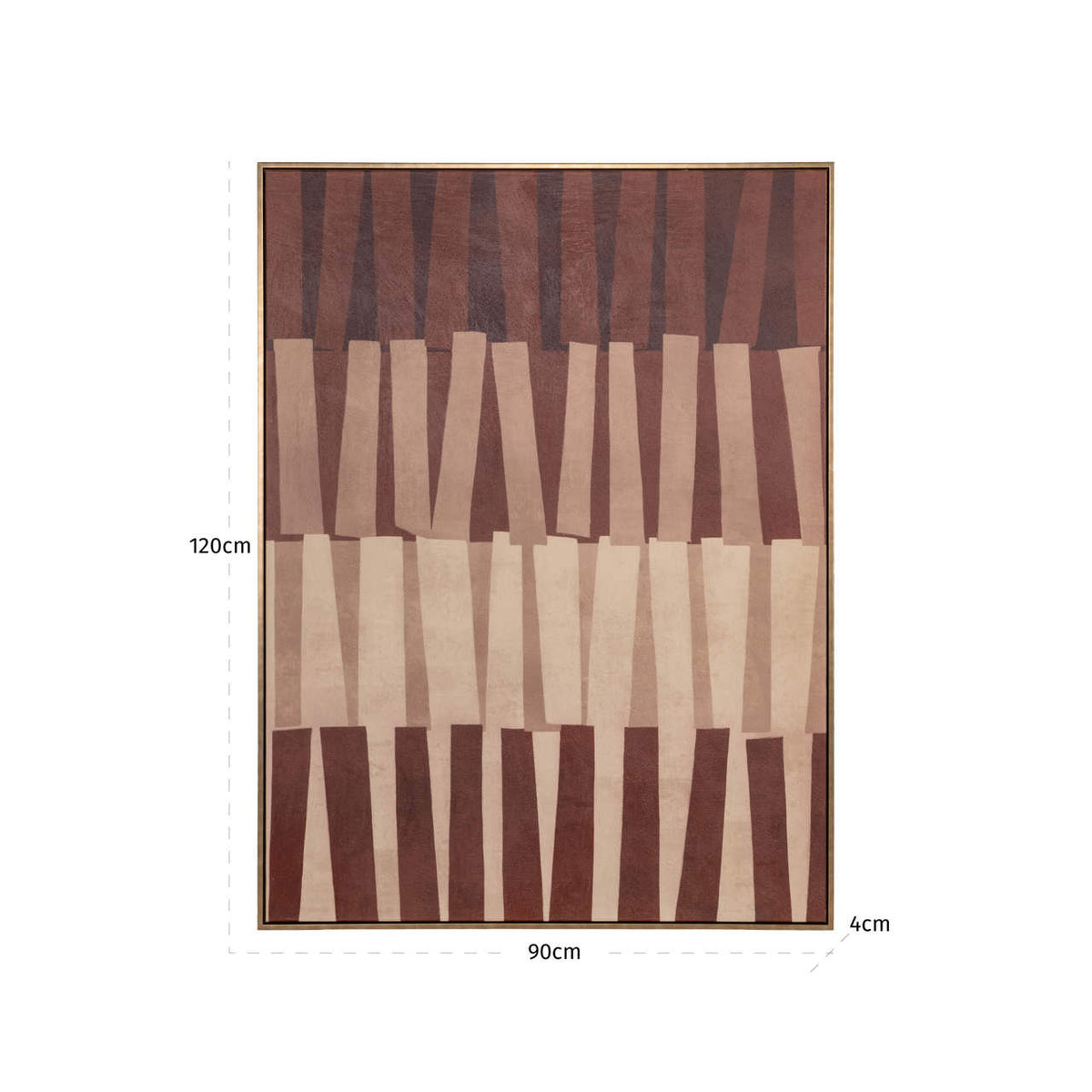 Decorațiune de perete Voga, maro – desen tehnic cu dimensiuni