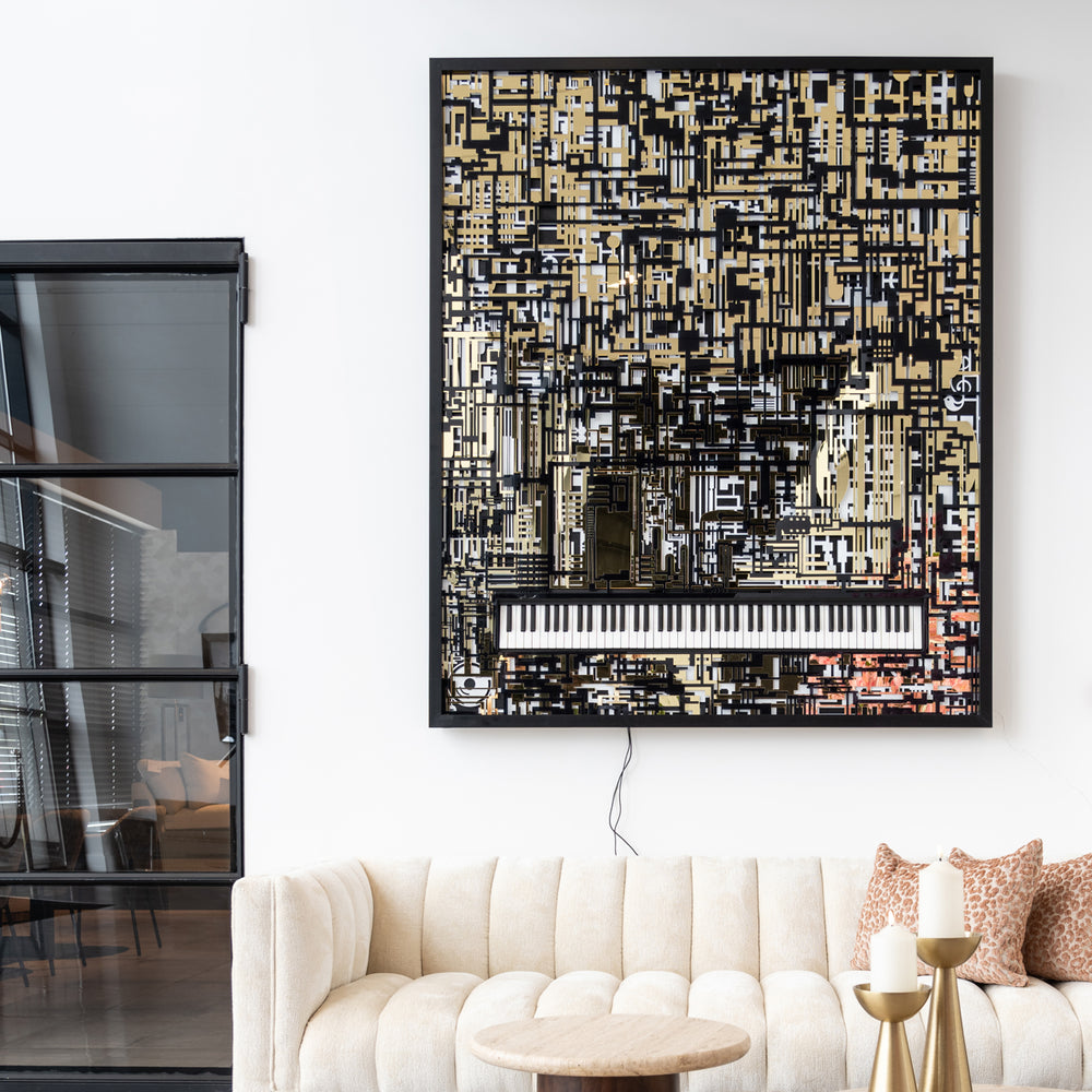 Decorațiune de perete Wibi, negru/auriu