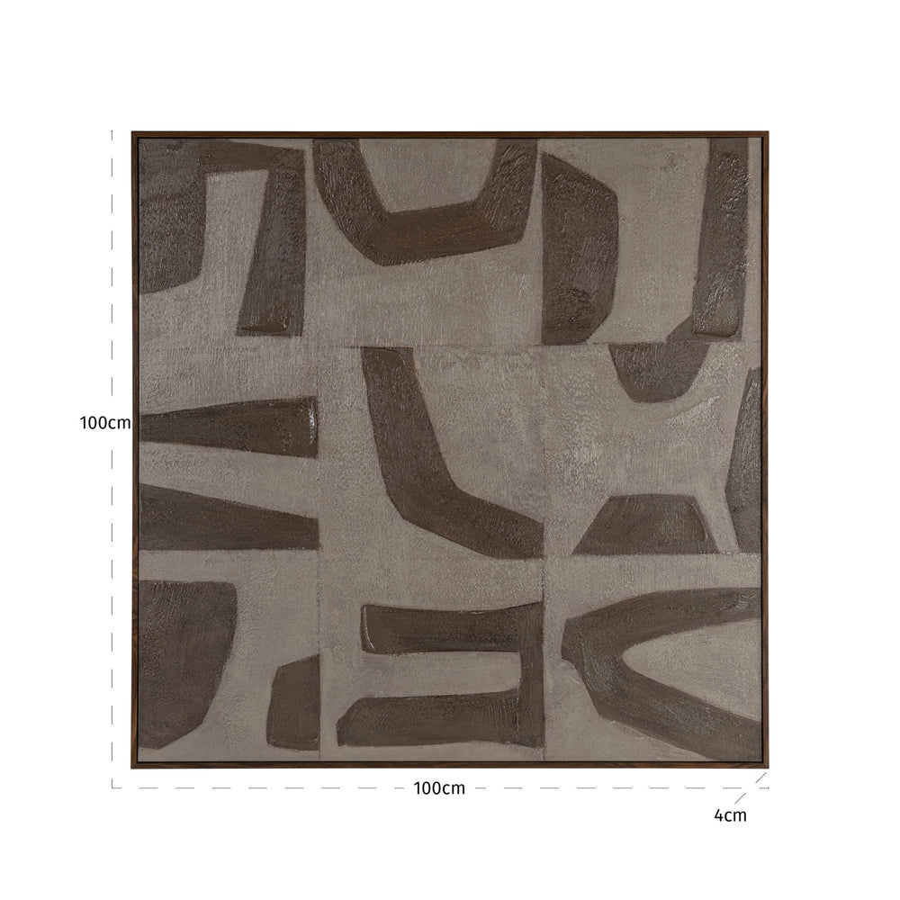 Decorațiune de perete Zenith, nisip, dreapta – desen tehnic cu dimensiuni