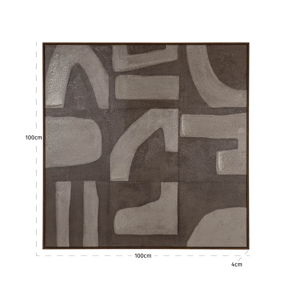 Decorațiune de perete Zenith, nisip, stânga – desen tehnic cu dimensiuni