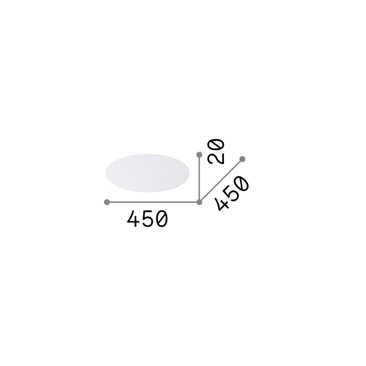 Disc acrilic Set Up D45 – desen tehnic cu dimensiuni
