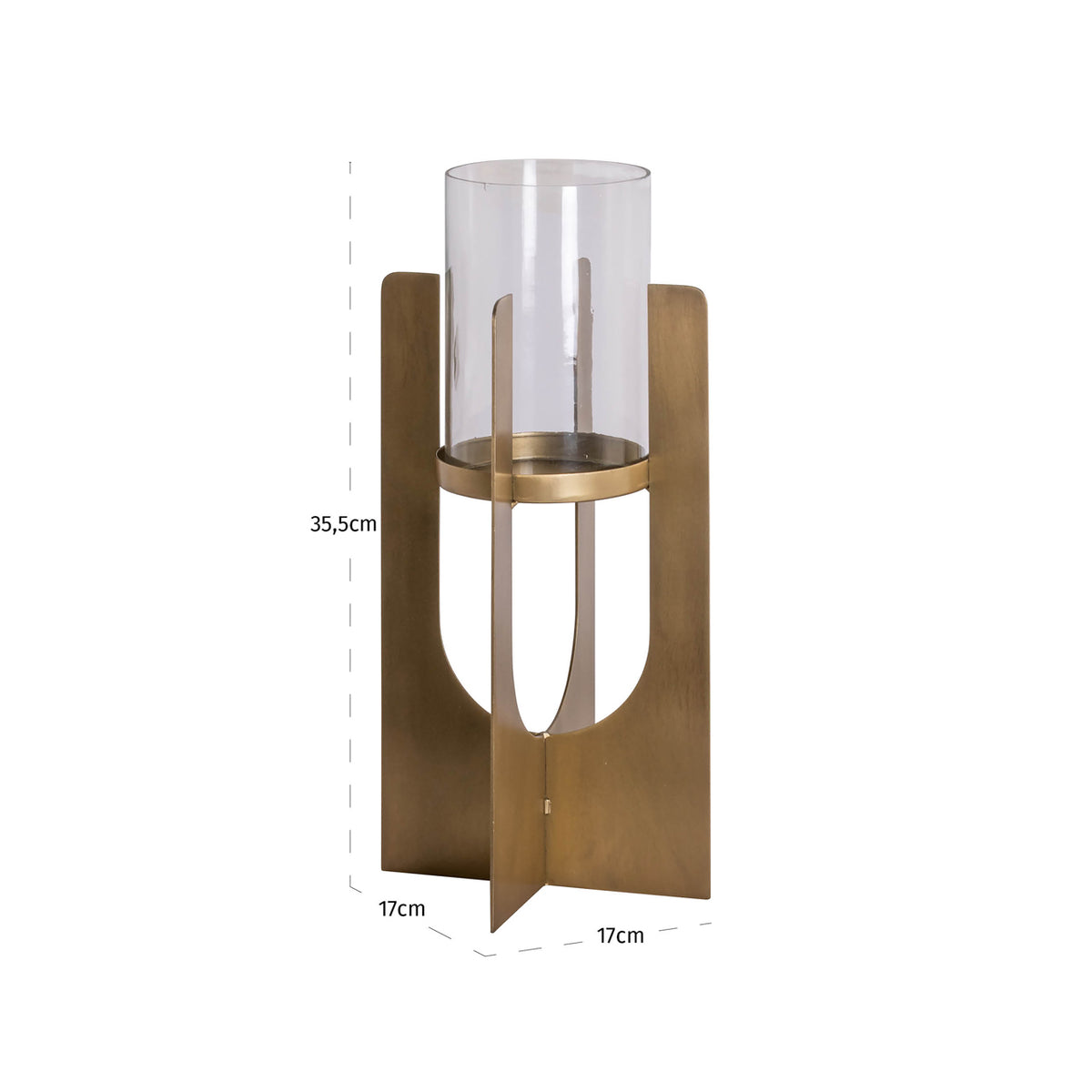 Felinar decorativ Dalou, auriu, mic – desen tehnic cu dimensiuni