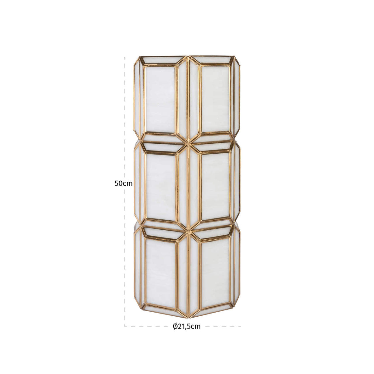 Felinar decorativ Emilia, alamă antichizată, mare – desen tehnic cu dimensiuni