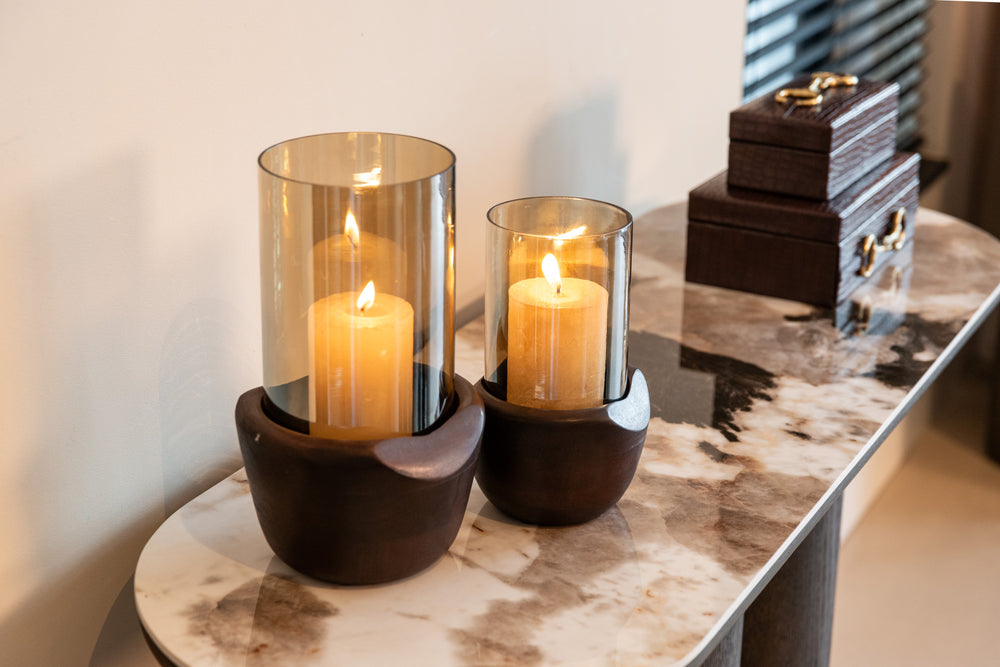 Felinar decorativ Sloane, nuc, mare – ambient