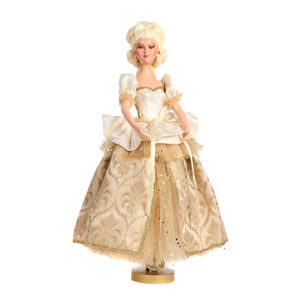 Figurină doamnă barocă pe bază, auriu, 46 cm