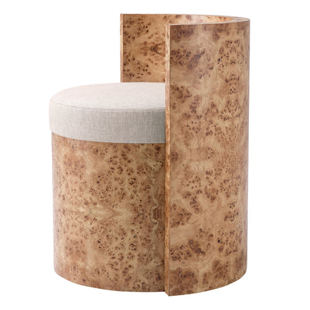 Fotoliu Arcadia, furnir mappa burl maro deschis, loki natural