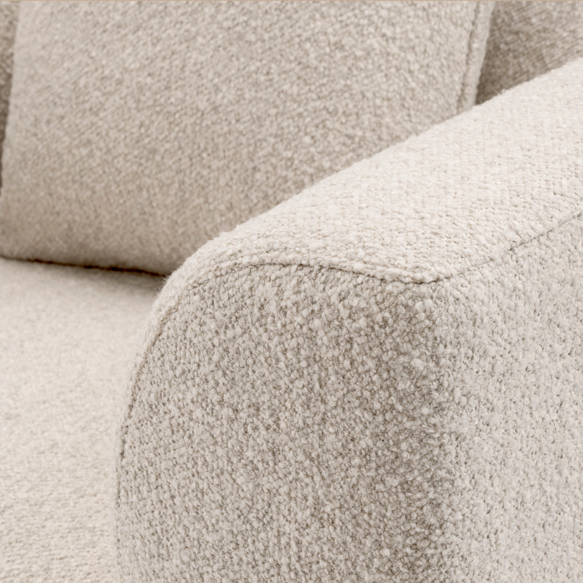Fotoliu Brannan, bouclé alb cretă