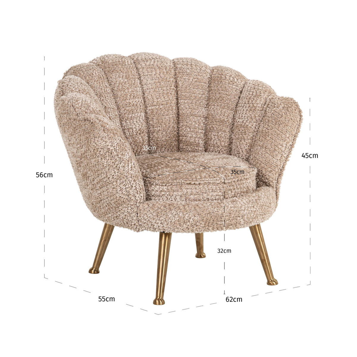 Fotoliu Charly, lovely bej, pentru copii