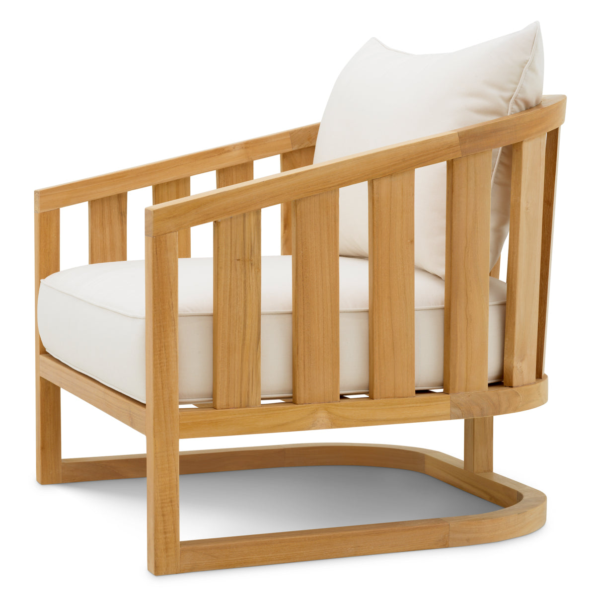 Fotoliu de exterior Aruba, tec natural, cu perne Sunbrella canvas