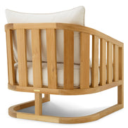 Fotoliu de exterior Aruba, tec natural, cu perne Sunbrella canvas