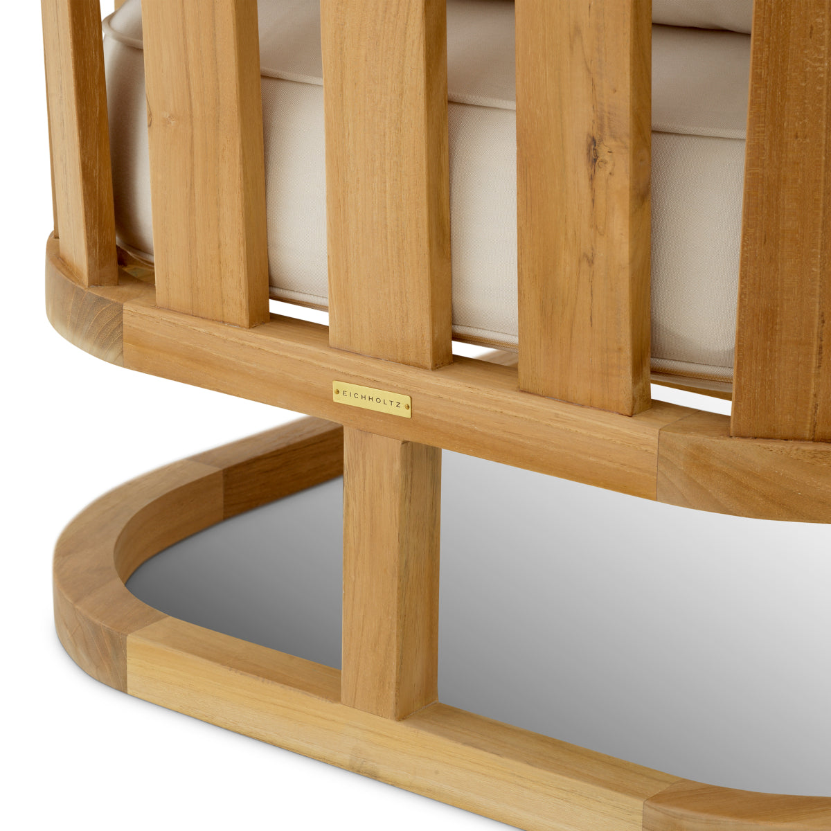 Fotoliu de exterior Aruba, tec natural, cu perne Sunbrella canvas