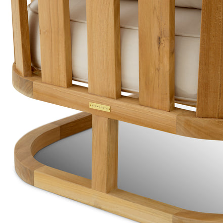 Fotoliu de exterior Aruba, tec natural, cu perne Sunbrella canvas