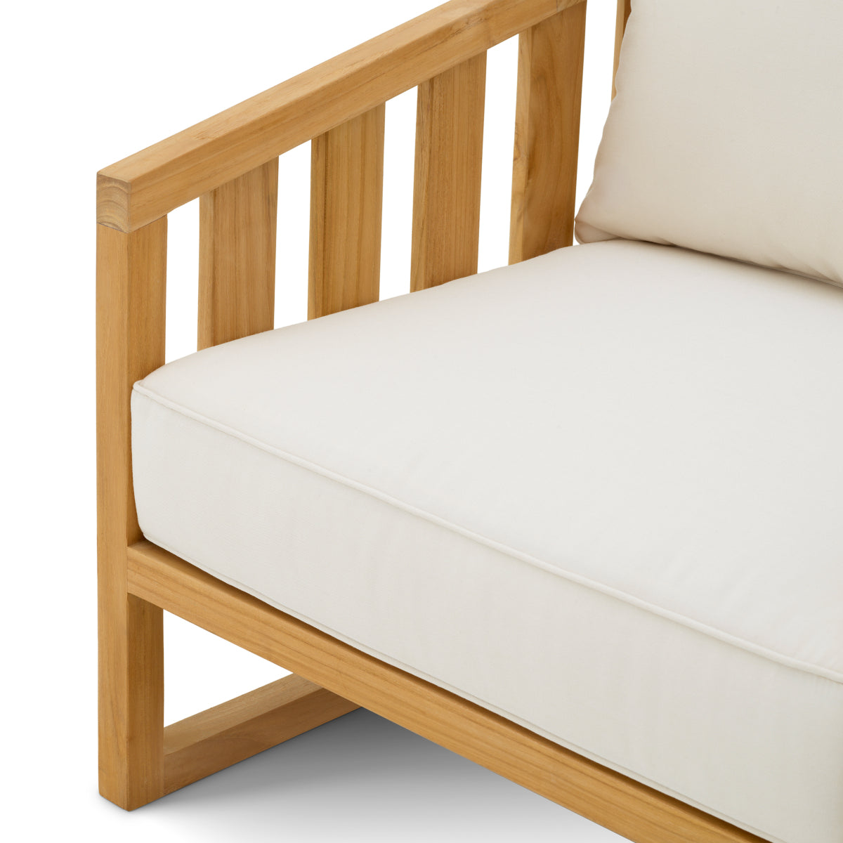 Fotoliu de exterior Aruba, tec natural, cu perne Sunbrella canvas