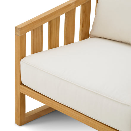 Fotoliu de exterior Aruba, tec natural, cu perne Sunbrella canvas