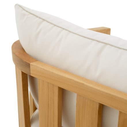 Fotoliu de exterior Aruba, tec natural, cu perne Sunbrella canvas