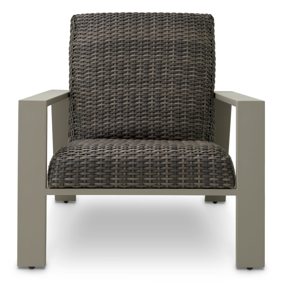Fotoliu de exterior Belle Vue, finisaj gri, ratan sintetic gri