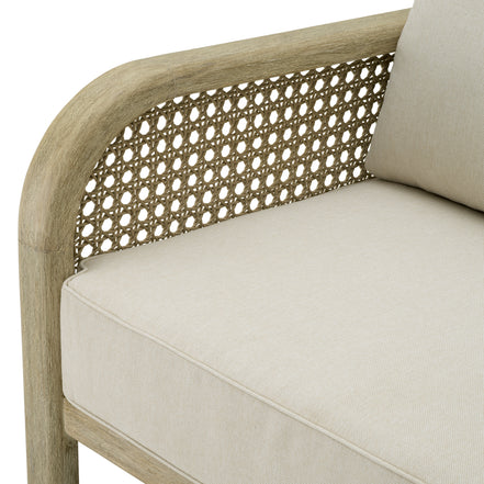 Fotoliu de exterior Julian, tec îmbătrânit, viola nisip