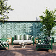 Fotoliu de exterior Ocean Club, verde, blaise alb-crem, florent verde