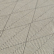 Fotoliu de exterior Oceanview, tec natural, acento negru-alb