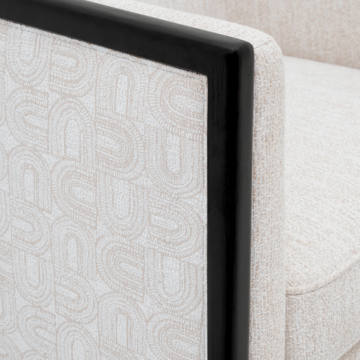 Fotoliu Lauriston, finisaj negru, ardent crem, dravon crem