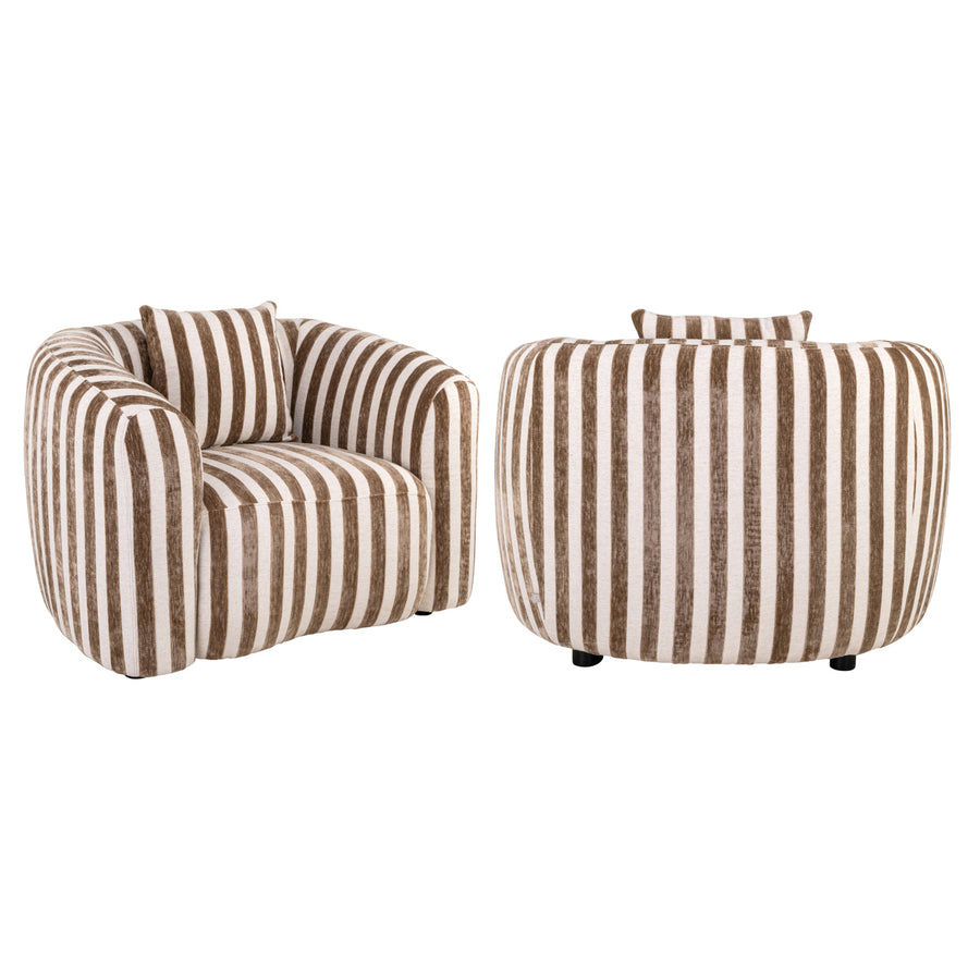 Fotoliu lounge Luxandra, stripes nisip