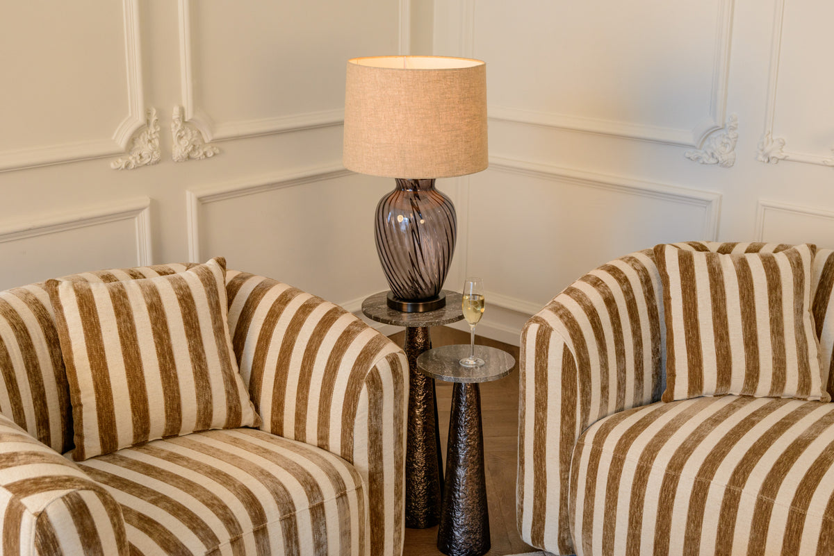 Fotoliu lounge Luxandra, stripes nisip – ambient