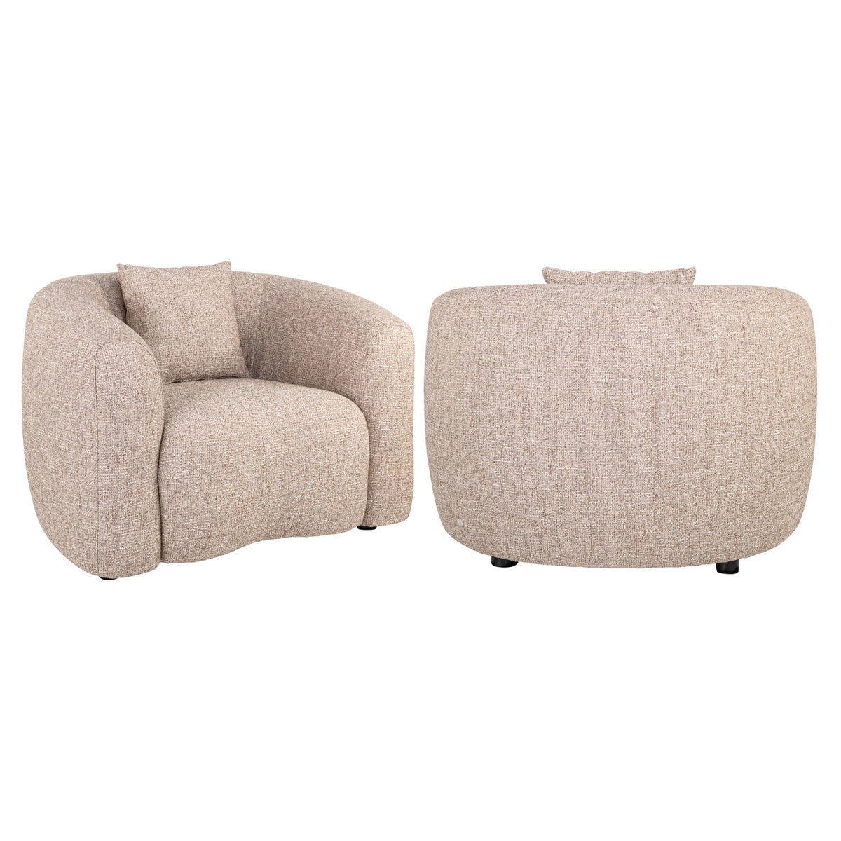 Fotoliu lounge Luxandra, tweed nisip, ignifug