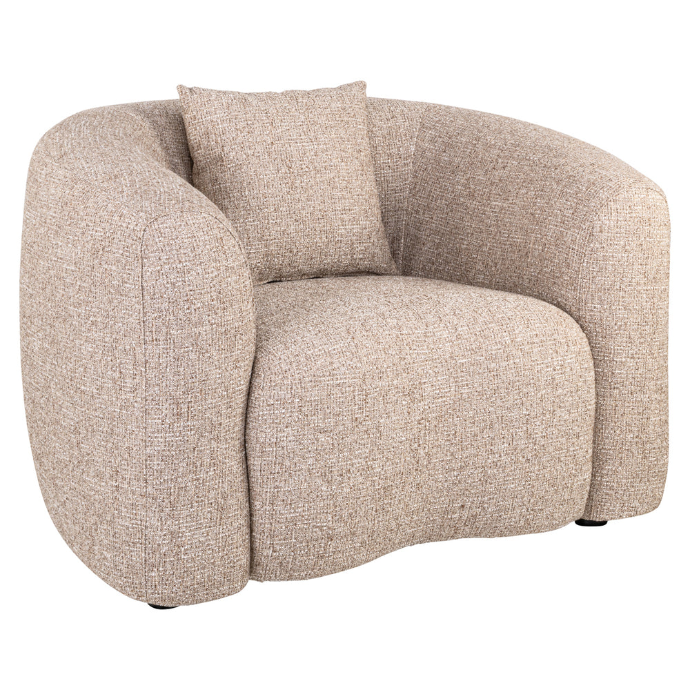 Fotoliu lounge Luxandra, tweed nisip, ignifug