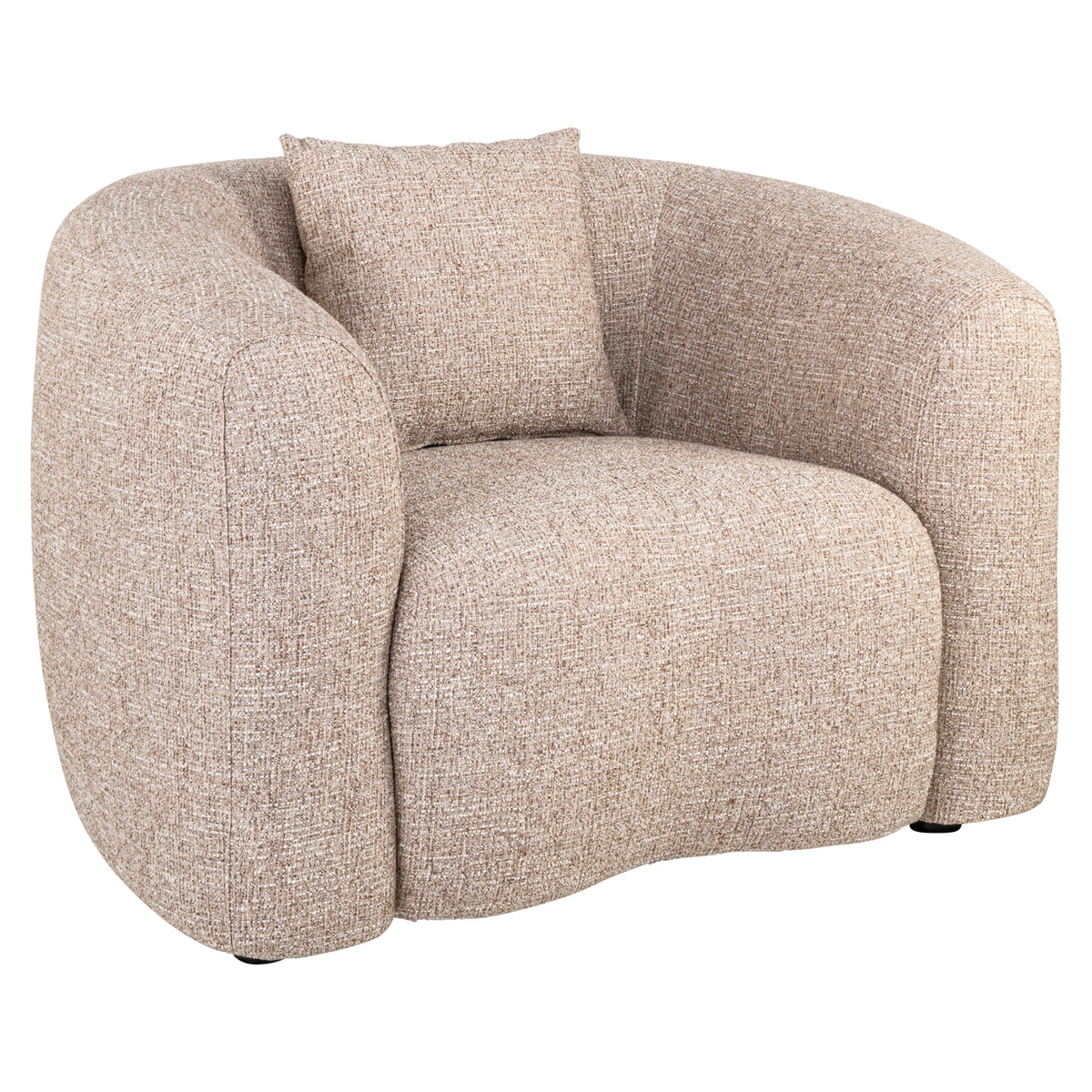 Fotoliu lounge Luxandra, tweed nisip, ignifug