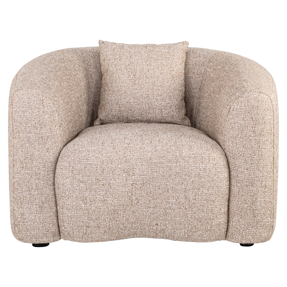 Fotoliu lounge Luxandra, tweed nisip, ignifug