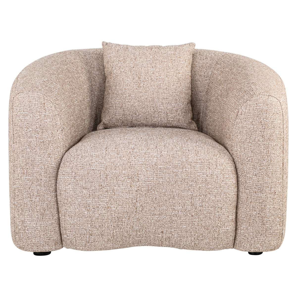 Fotoliu lounge Luxandra, tweed nisip, ignifug