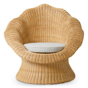 Fotoliu lounge Somerly, ratan natural, sentier crem