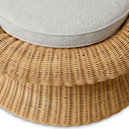 Fotoliu lounge Somerly, ratan natural, sentier crem