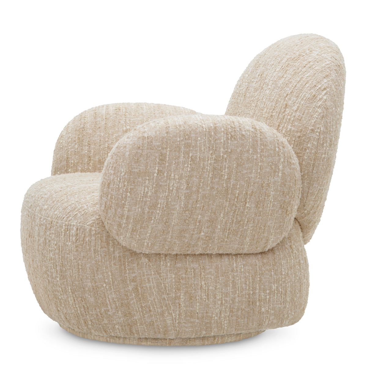 Fotoliu rotativ Madrone, bouclé sonata crem