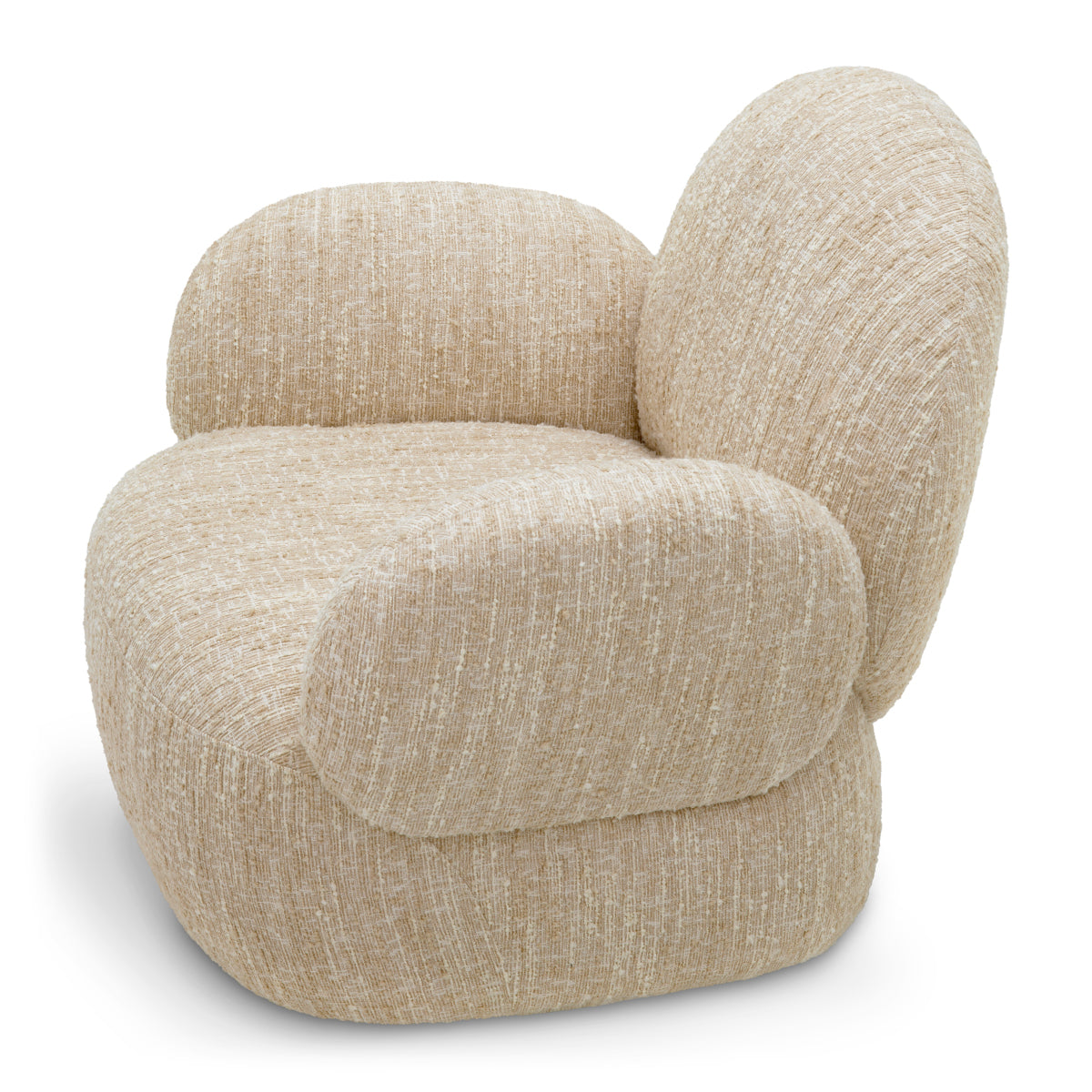 Fotoliu rotativ Madrone, bouclé sonata crem