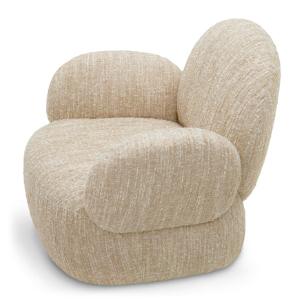 Fotoliu rotativ Madrone, bouclé sonata crem