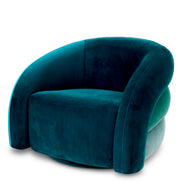 Fotoliu rotativ Novelle, savona verde marin, catifea