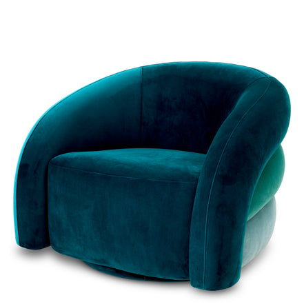 Fotoliu rotativ Novelle, savona verde marin, catifea
