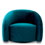 Fotoliu rotativ Novelle, savona verde marin, catifea