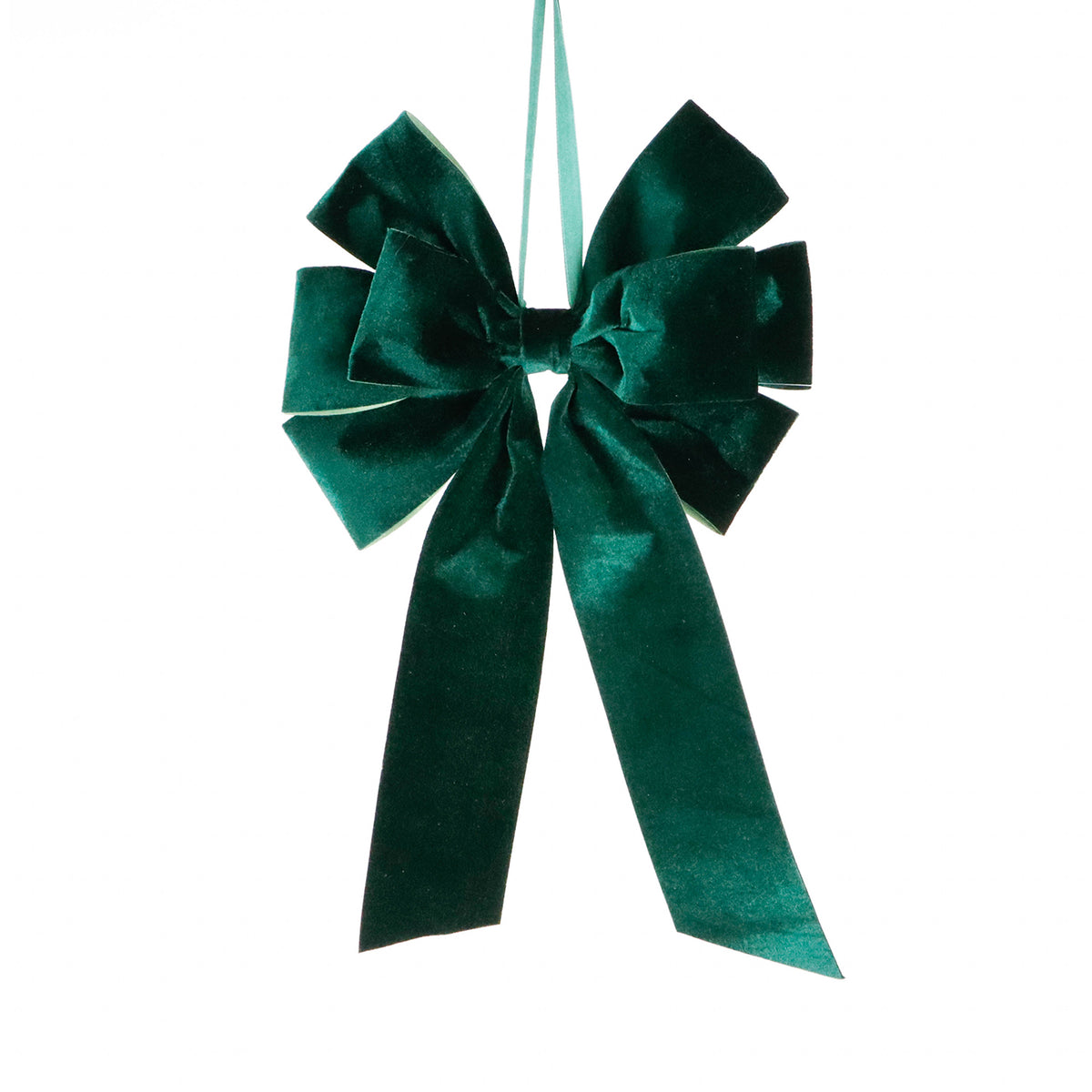 Fundă decorativă cu cozi din textil, verde, 42 cm